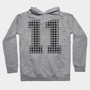 Plaid Number - 11 - Dark Hoodie